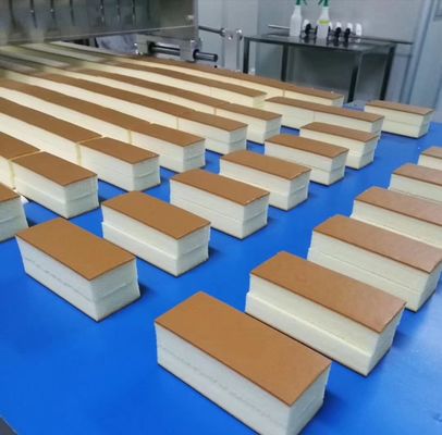 Beli Aerasi Cake Chiffon Autonatic Penuh untuk Produksi Kue Industri Dengan Grouter Dan Tunnel Oven pembuatan online